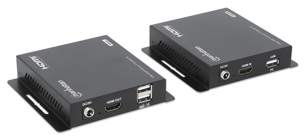 Manhattan Transmisor y Receptor Alámbrico por Cable Cat6, Entrada 1 x RJ-45 1 x HDMI, Salida 1 x RJ-45 1 x HDMI, hasta 120 Metros