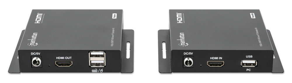 Manhattan Transmisor y Receptor Alámbrico por Cable Cat6, Entrada 1 x RJ-45 1 x HDMI, Salida 1 x RJ-45 1 x HDMI, hasta 120 Metros