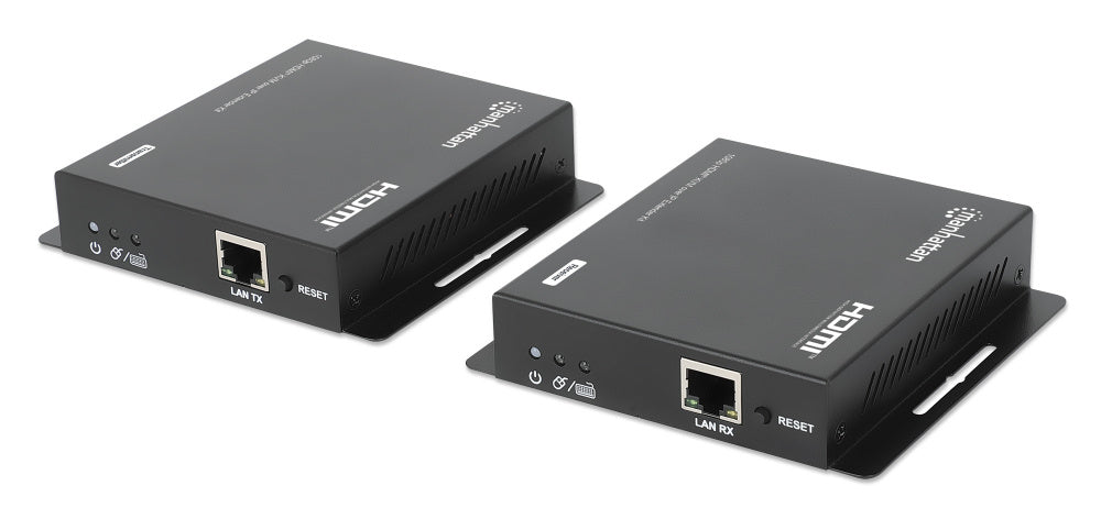 Manhattan Transmisor y Receptor Alámbrico por Cable Cat6, Entrada 1 x RJ-45 1 x HDMI, Salida 1 x RJ-45 1 x HDMI, hasta 120 Metros