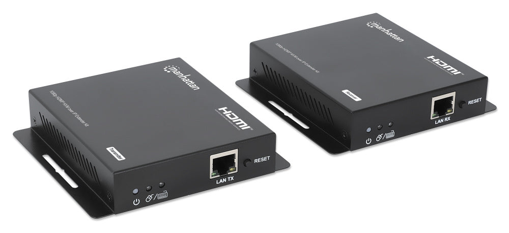 Manhattan Transmisor y Receptor Alámbrico por Cable Cat6, Entrada 1 x RJ-45 1 x HDMI, Salida 1 x RJ-45 1 x HDMI, hasta 120 Metros