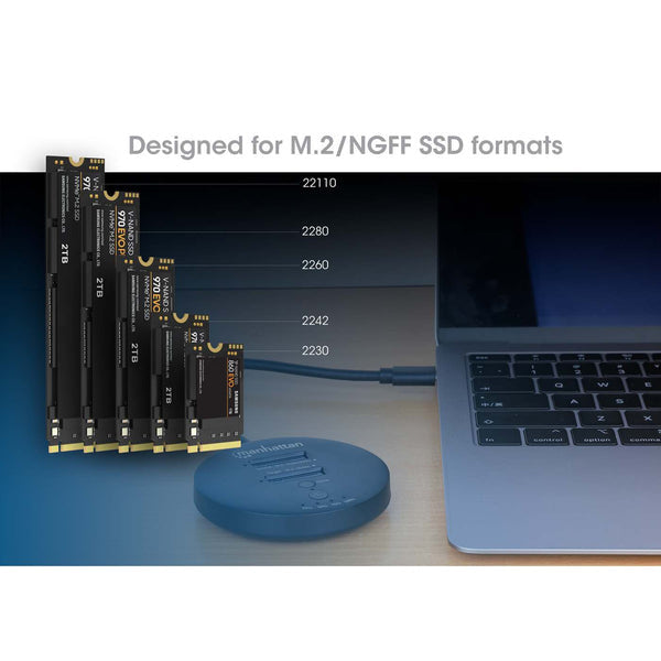 Manhattan Gabinete de Disco Duro 130752 M.2, M.2, USB-C 2.0