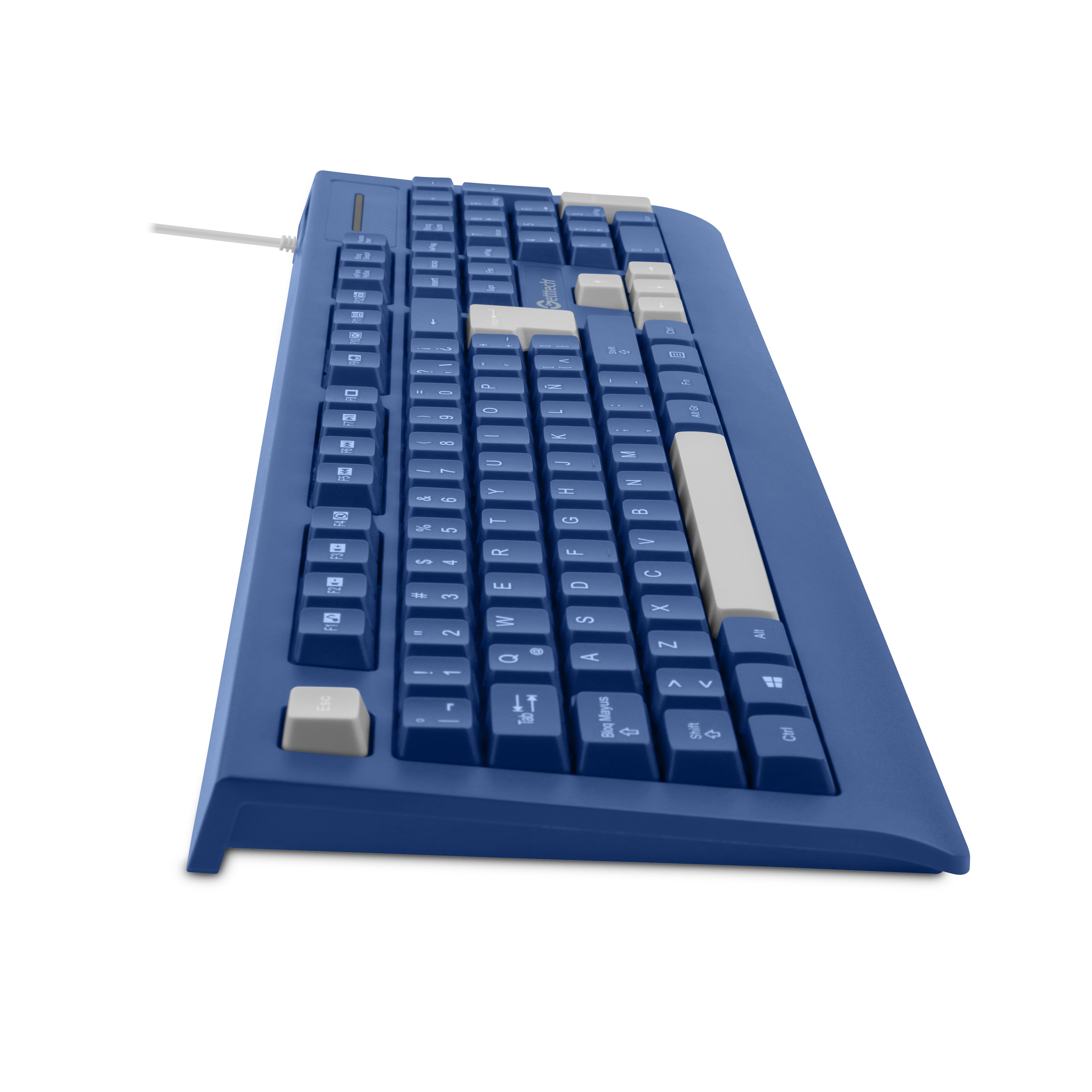 Teclado Slim Getttch 8m Pulsaciones Usb Con Reposamanos Azu