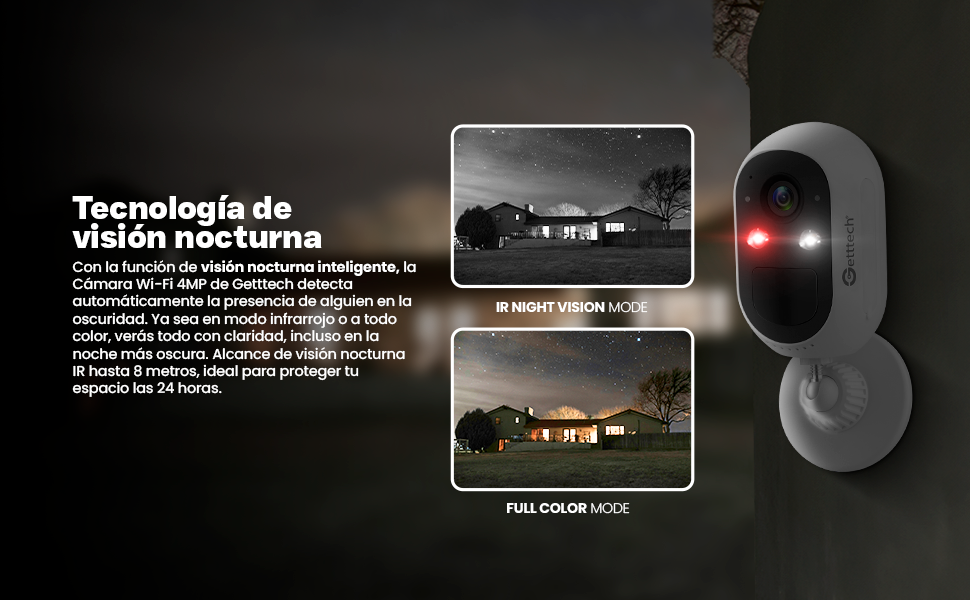 Getttech Cámara de Seguridad IP Smart WiFi Cubo IR para Interiores GEC-WBWL4, Alámbrico/Inalámbrico, 2560 x 1440 Pixeles, Día/Noche