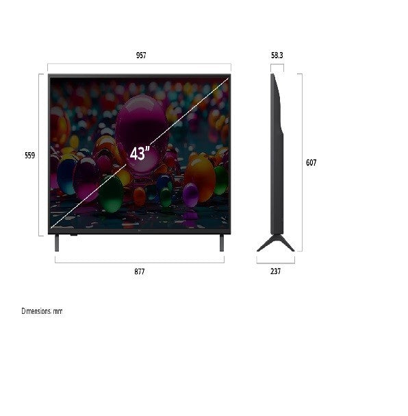 TELEVISION SMART 43IN LG UHD AI UA75 4K THINQ AI