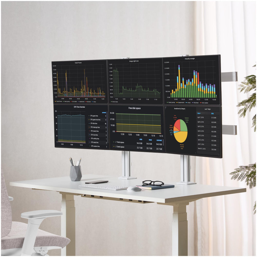 MONITOR DESK STAND ARM FOR 6 MONITORS MAX 32IN 8KG