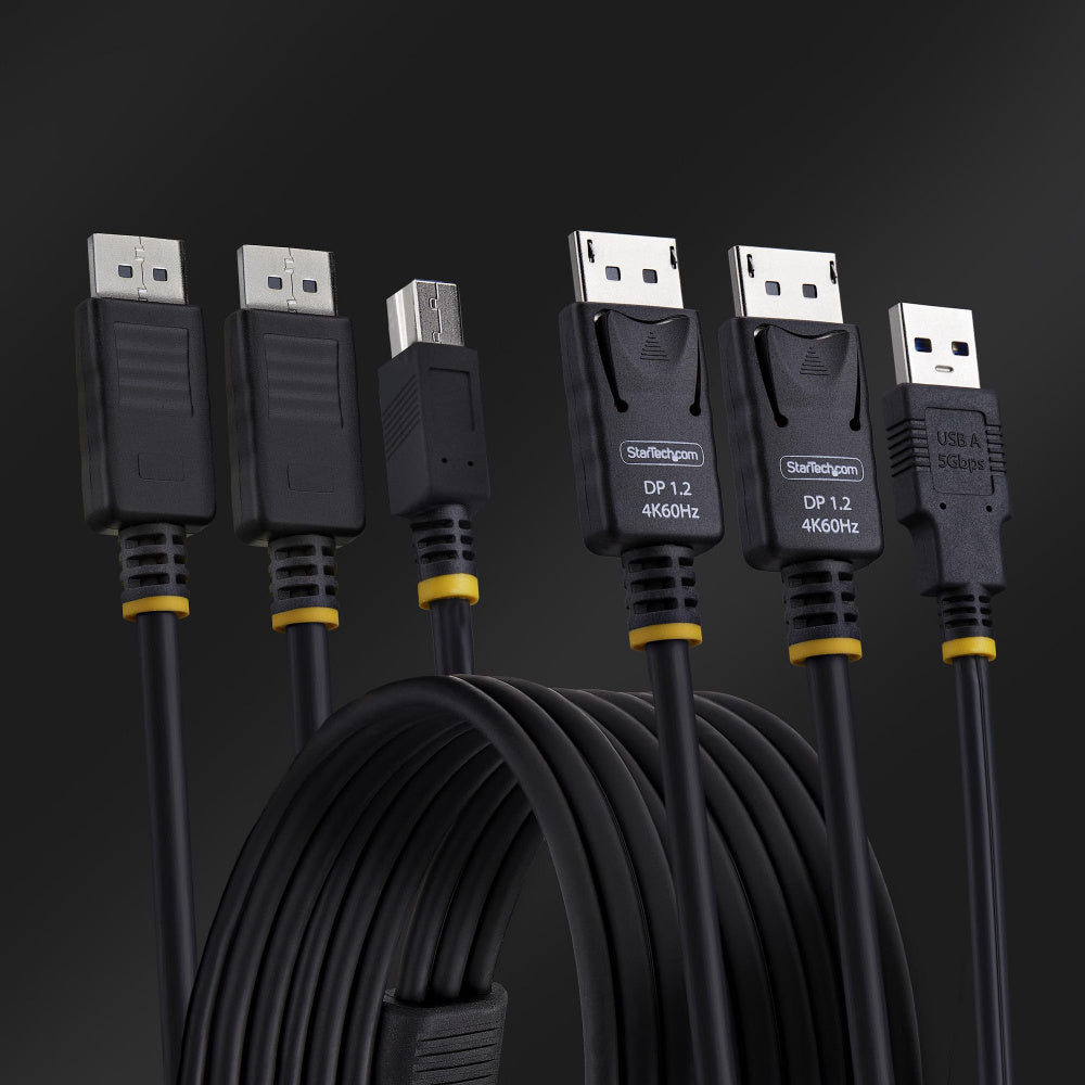 StarTech.com Cable KVM DDU1226, DisplayPort/USB-A Macho - DisplayPort/USB-B Macho, 1.8 Metros