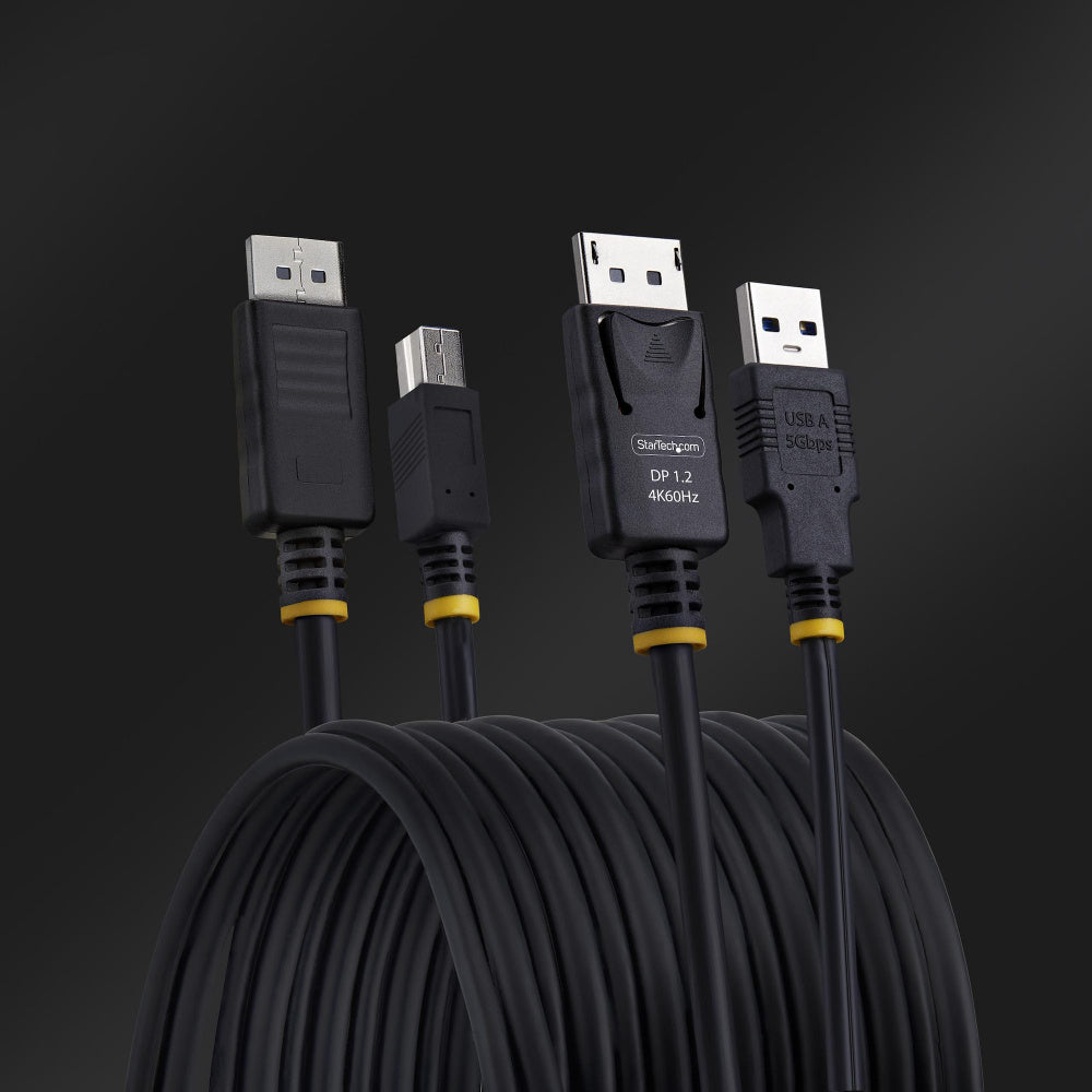 StarTech.com Cable KVM DU12210-KVM-CABLE, DisplayPort/USB-A Macho - DisplayPort/USB Macho, 3 Metros