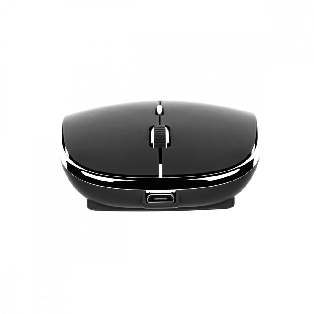MOUSE RECARGABLE  NEGRO CON CON EXCIN TIPO C Y USB A CON MOUSE PAD