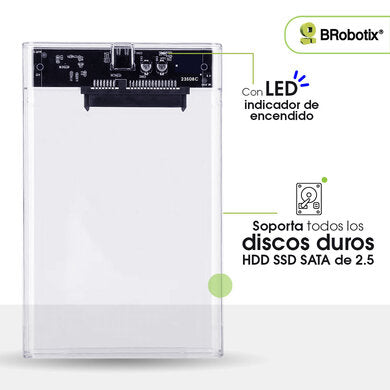 BROBOTIX GABINETE CARCASA EXTERNA PARA HDD O SSD SATA I/II/III DE 2.5