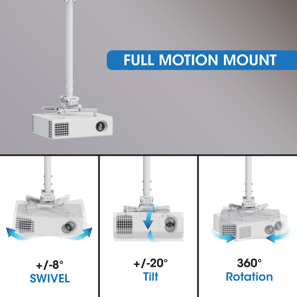 Manhattan Soporte de Techo para Proyector 462686, hasta 25kg
