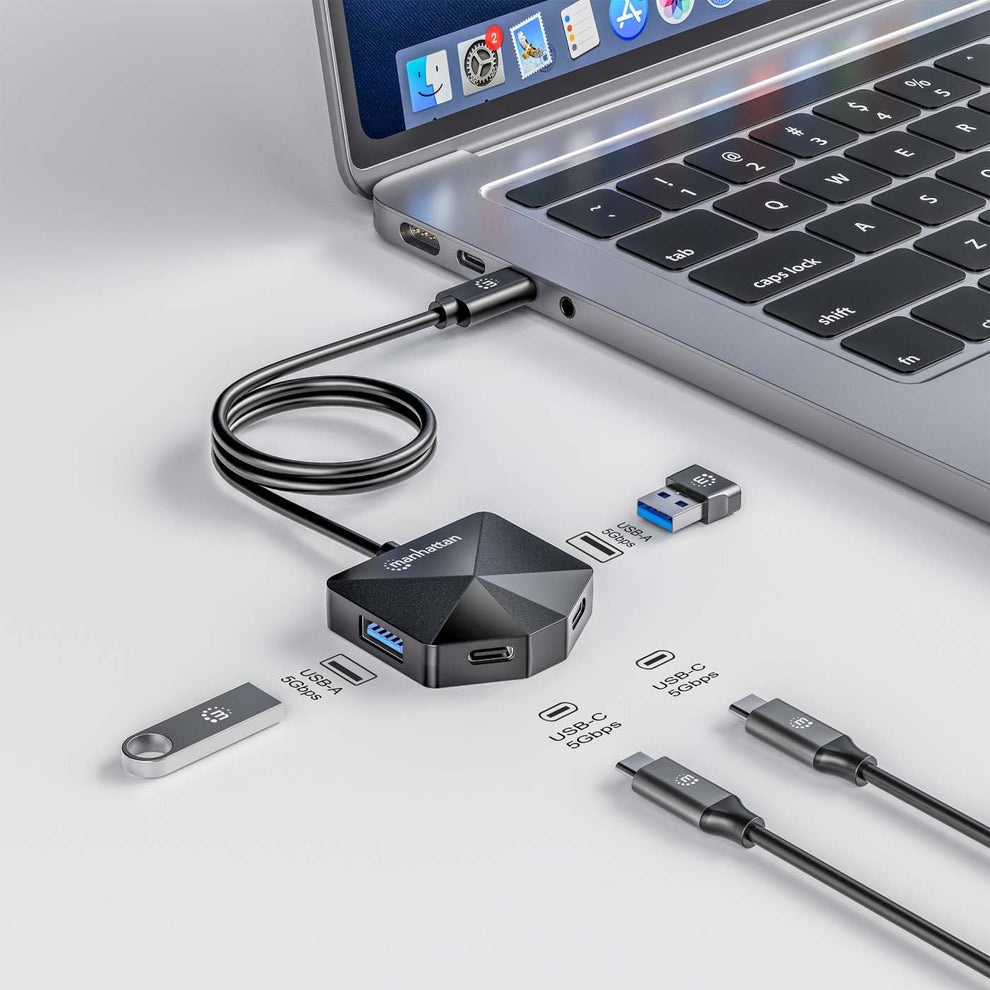 Manhattan Hub USB-C - USB-A 3.2, USB-C, 5 Gbit/s