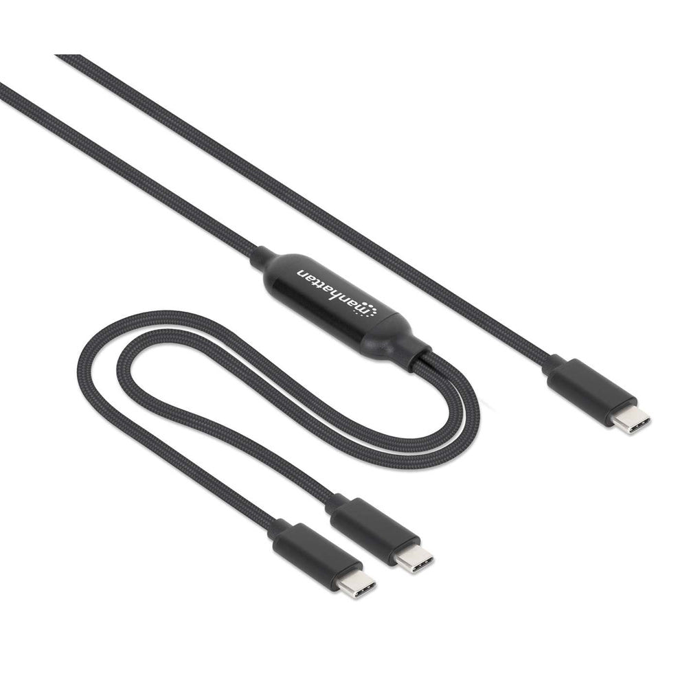 Cable de carga USB-C doble 100 W, 2 m (7 ft), USB-C macho a dos USB-C macho, cable divisor de