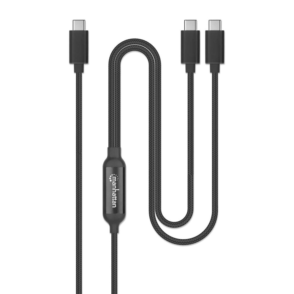 Cable de carga USB-C doble 100 W, 2 m (7 ft), USB-C macho a dos USB-C macho, cable divisor de