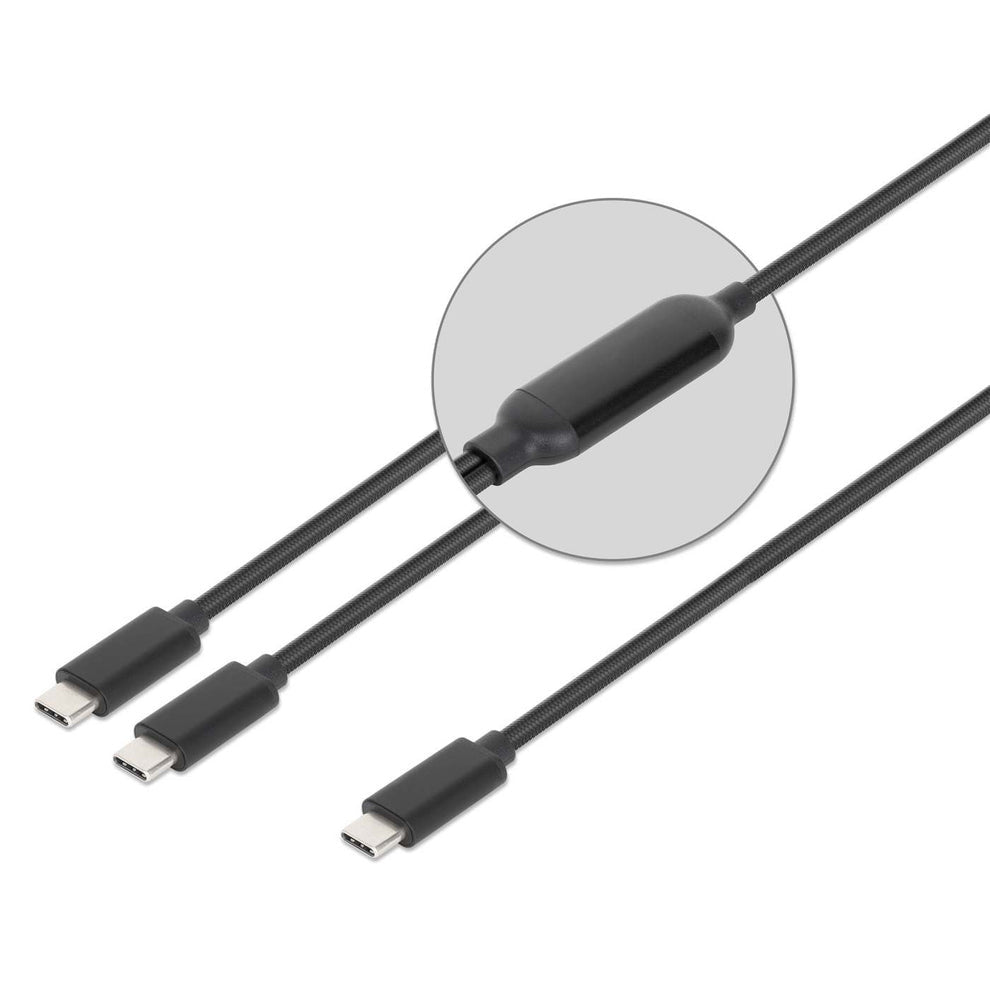 Cable de carga USB-C doble 100 W, 2 m (7 ft), USB-C macho a dos USB-C macho, cable divisor de