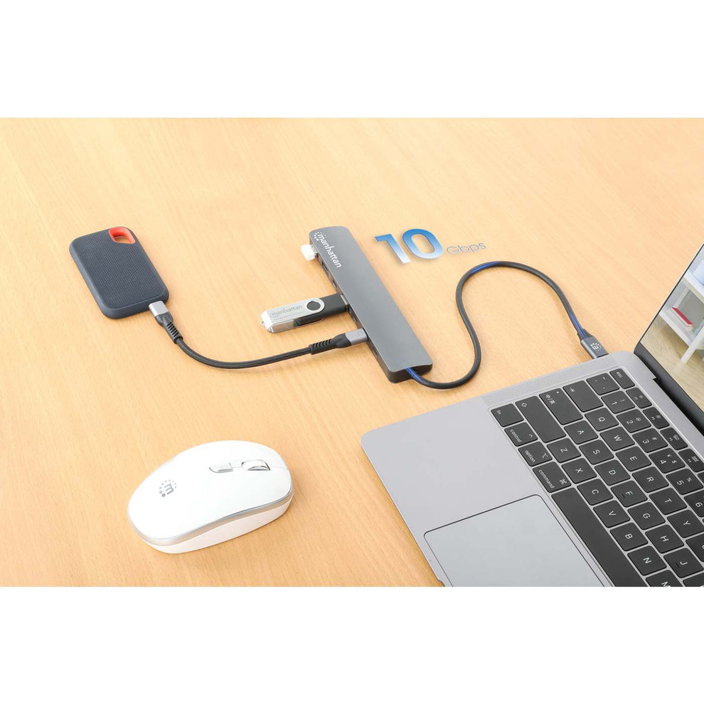 Manhattan Hub USB-C - USB-A 3.2, USB-C, 10 Gbit/s