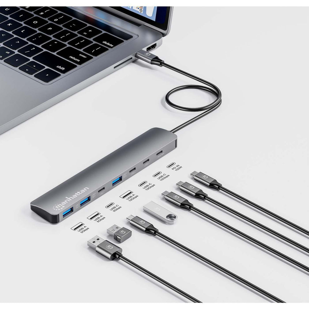 Manhattan Hub USB-C - USB-A 3.2, USB-C, 10 Gbit/s