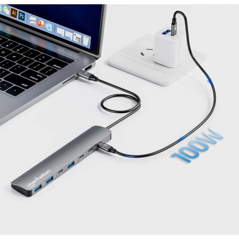 Manhattan Hub USB-C - USB-A 3.2, USB-C, 10 Gbit/s