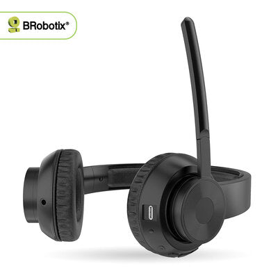 BROBOTIX AUDÍFONOS INALÁMBRICOS CON MICRÓFONO AJUSTABLE Y CANCELACIÓN DE RUIDO, OFRECEN SONIDO