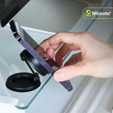 BROBOTIX SOPORTE PARA CELULAR PLEGABLE MAGNÉTICO, ELEGANTE, RESISTENTE, PERMITE FIJAR TU CELULAR DE