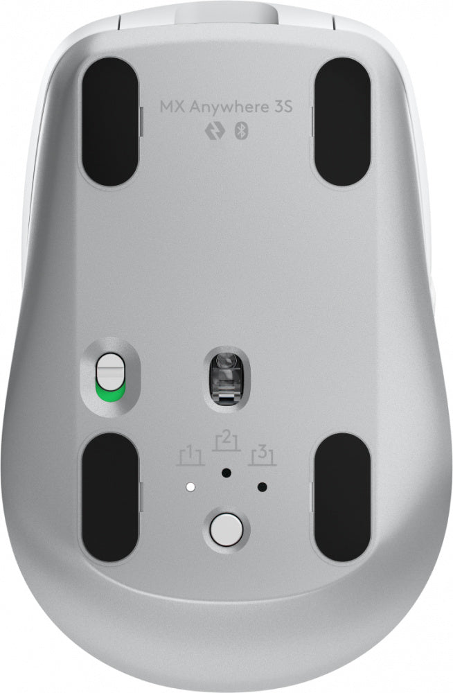 Mouse Logitech Óptico MX Any where 3S, Recargable, Inalámbrico, USB, 8000PDI, Gris Pálido