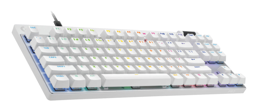 Logitech G PRO X TKL Teclado gaming - Cable Conectividad - USB Tipo C Interfaz - RGB LED - Blanco -