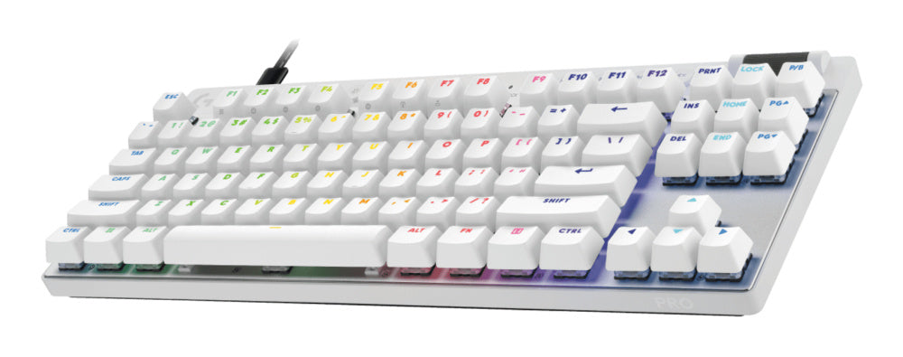 Logitech G PRO X TKL Teclado gaming - Cable Conectividad - USB Tipo C Interfaz - RGB LED - Blanco -