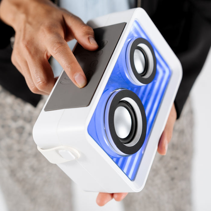 Perfect Choice Bocina Portátil Loopstar, Bluetooth, Alámbrico/Inalámbrico, USB-C, 8W, Blanco - Resistente a Polvo/Agua
