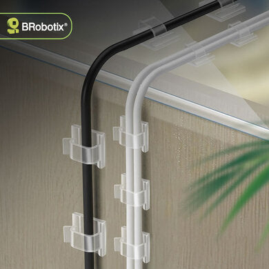 BROBOTIX ORGANIZADOR ADHESIVO P ARA CABLES 24 PIEZAS TRANSPARENTE