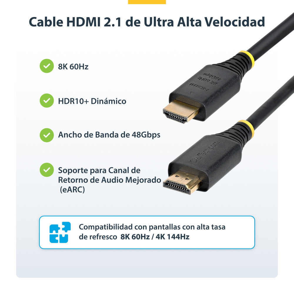 CABLE HDMI 2.1 8K60 4M ULTRA ALTA VELOCIDAD CERTIFICADO