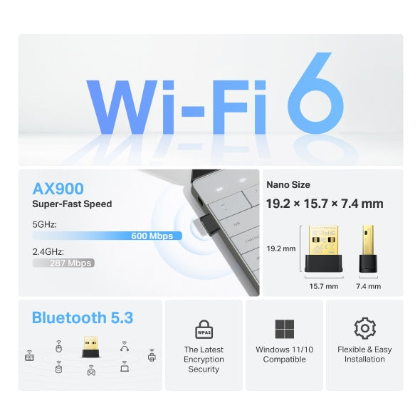 AX900 NANO WI-FI6 BLUETOOTH USB ADAPTER