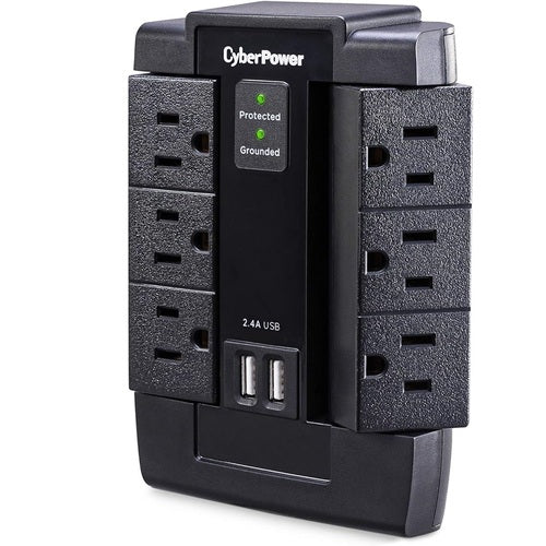 CYBERPOWER P600WSURC1 6-OUTLET HOME OFFICE SURGE PROTECTOR WALL