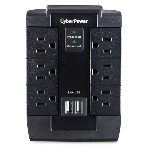 CYBERPOWER P600WSURC1 6-OUTLET HOME OFFICE SURGE PROTECTOR WALL