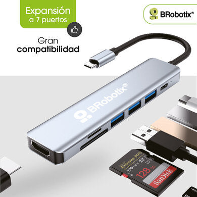 BROBOTIX DOCKING 7 EN 1 CONECT OR USB-C UN PUERTO USB TIPO C TRE