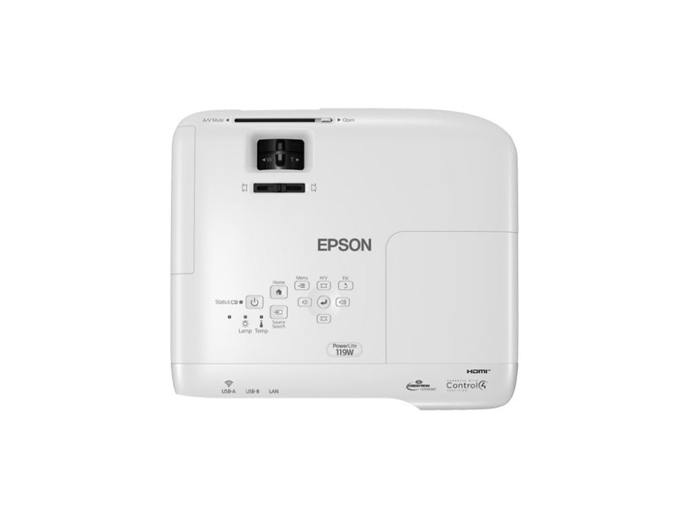 Proyector Epson PowerLite 119W 3LCD, WXGA 1200 x 800, 4000 Lúmenes, con Bocinas, Blanco