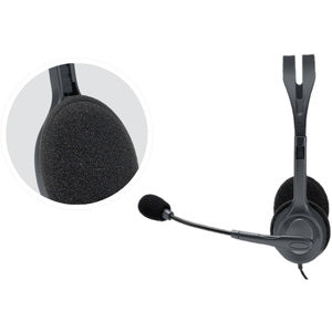 Logitech Audífonos con Micrófono H111, Alámbrico, 1.8 Metros, 3.5mm, Gris