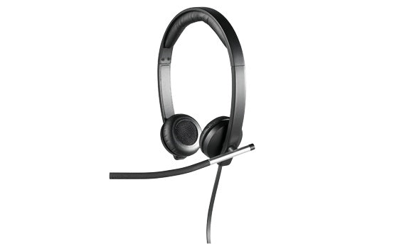 Logitech H650e Stereo Audífonos con Micrófono, Alámbrico, USB, Negro