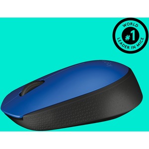 Mouse Ergonómico Logitech Óptico M170, Inalámbrico, USB, 1000DPI, Negro/Azul