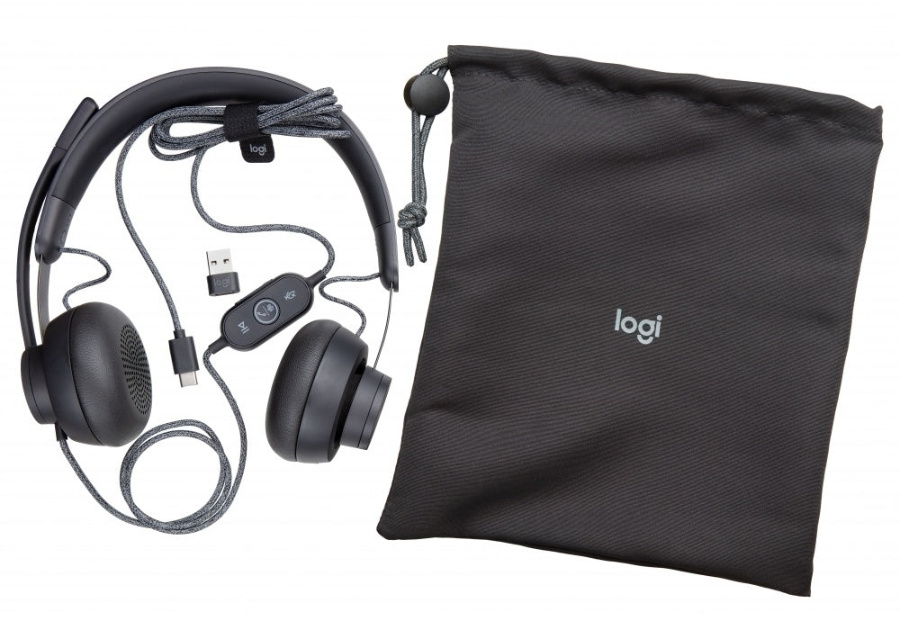Logitech Audífonos Zone Wired con Certificación Microsoft Teams, Alámbrico, 1.9 Metros, USB, Negro