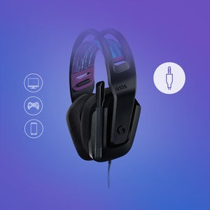 Logitech Audífonos Gamer G335 para PS4/Xbox One/Nintendo Switch/Smartphone, Alámbrico, 3.5mm, Negro