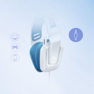 Logitech Audífonos Gamer G335 para PS4/Xbox One/Nintendo Switch/Smartphone, Alámbrico, 3.5mm, Blanco