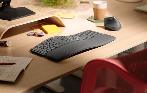 Teclado Logitech Ergo K860, Inalámbrico, RF Wireless/Bluetooth, Negro (Español)