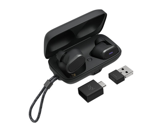 Logitech Audífonos Intrauriculares con Micrófono Zone True Wireless, Inalámbrico, Bluetooth, Grafito ? Incluye Adaptador USB-C y USB-A