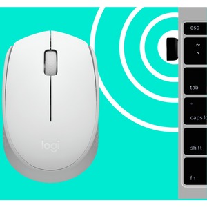 Mouse Ergonómico Logitech M170, Inalámbrico, Óptico, 1.000DPI, RF Inalámbrico, Blanco