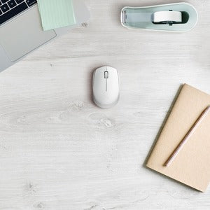 Mouse Ergonómico Logitech M170, Inalámbrico, Óptico, 1.000DPI, RF Inalámbrico, Blanco