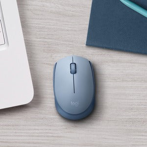 Mouse Ergonómico Logitech M170, Inalámbrico, Óptico, 1.000DPI, RF Inalámbrico, Azul