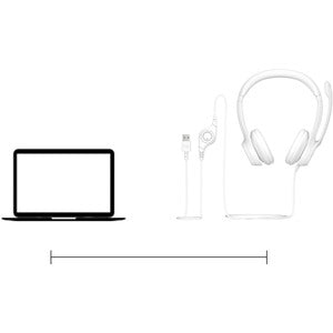 Logitech Audífonos con Micrófono H390, Alámbrico, 1.9 Metros, USB, Blanco