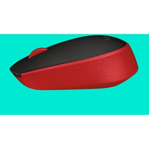 Mouse Ergonómico Logitech Óptico M170, Inalámbrico, USB, 1000DPI, Negro/Rojo