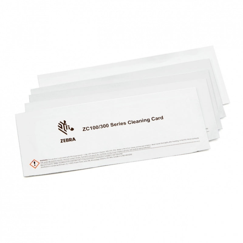 Zebra Kit de Tarjetas de Limpieza, 5 tarjetas, para ZC100/300