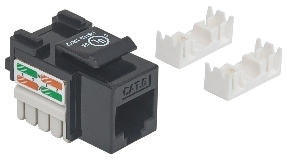 Intellinet 210720 Jack Categoría 6 de Impacto, RJ-45, Negro