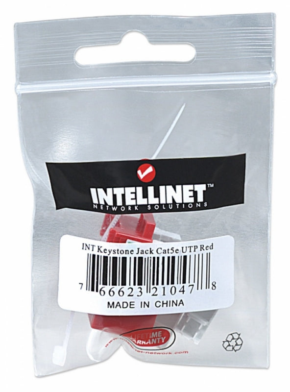 Intellinet Jack Categoría 5e, RJ-45, Rojo